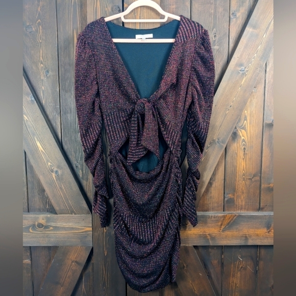 WAYF x Emma Rose Corvette Long Sleeve Ruched Cut Out  Minidress - Picture 2 of 11